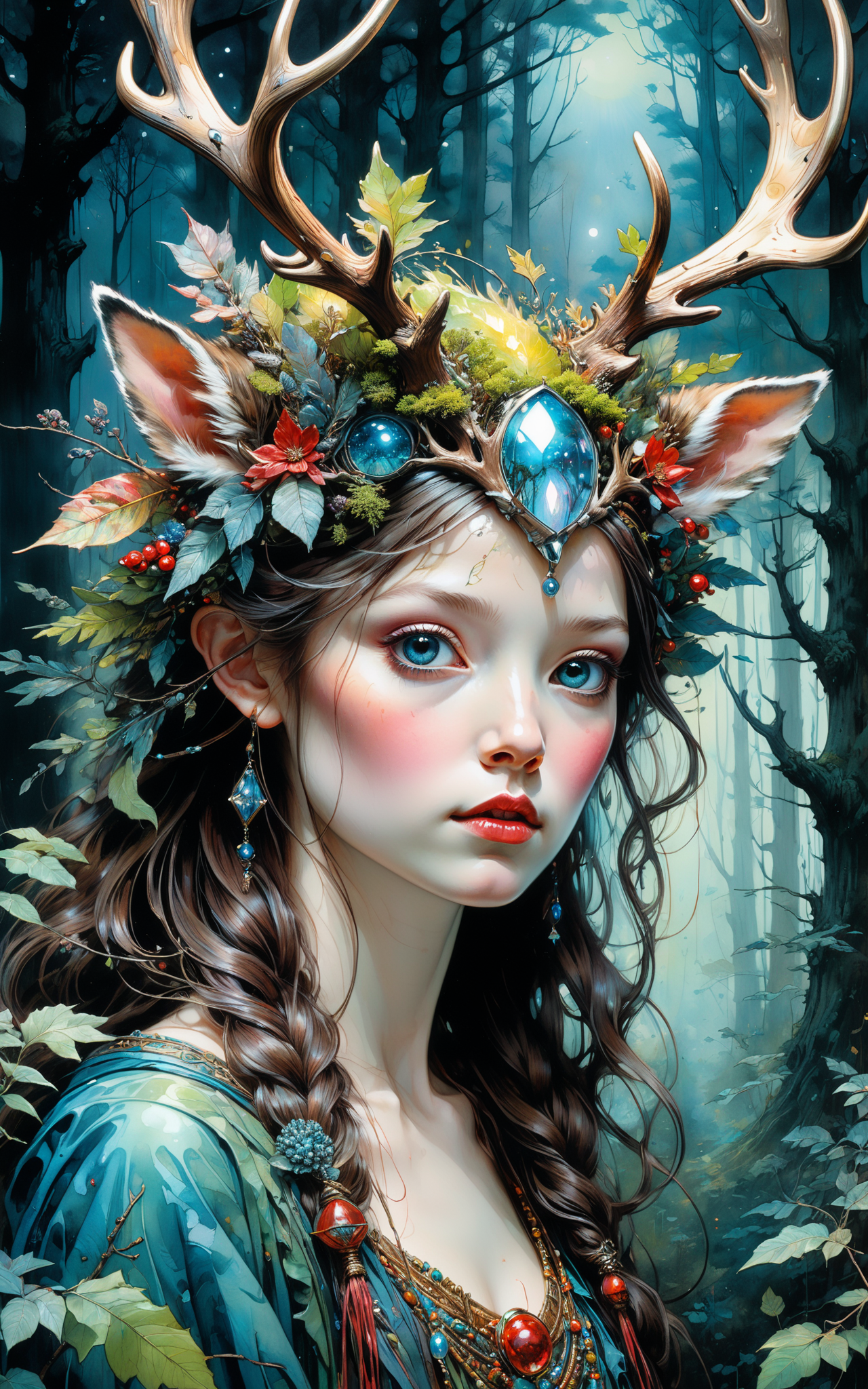 05265-3403966483-mythical fantasy creature living in the iridescent forest, a hybrid creature reindeer and goddess, wonderful, stunningly beautif.png